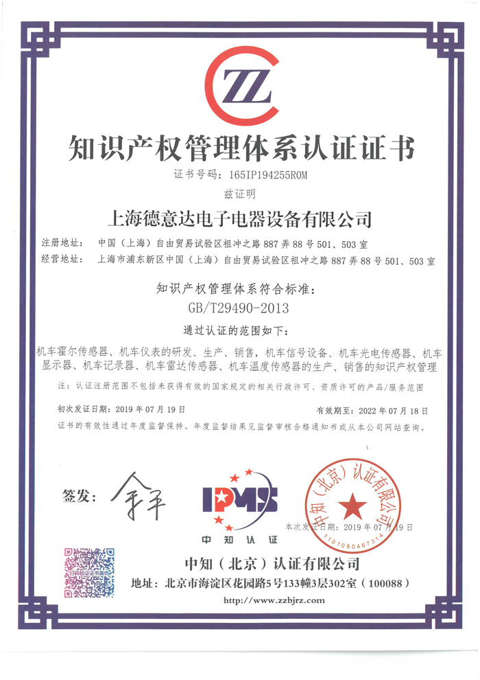 Intellectual Property Management System Certificate